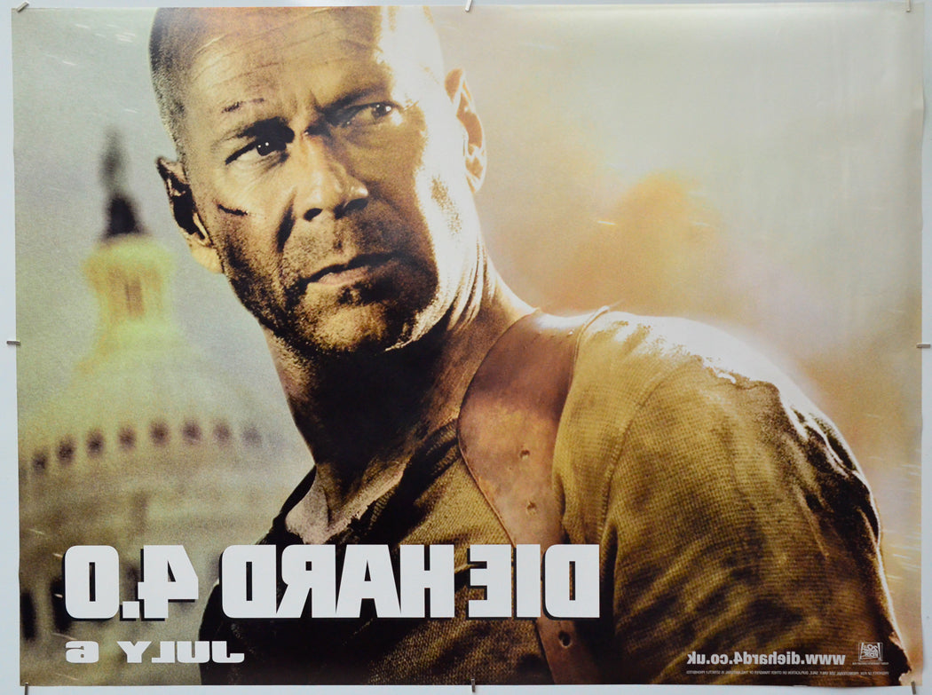 Die Hard 4.0 (Back) Cinema Quad Movie Poster