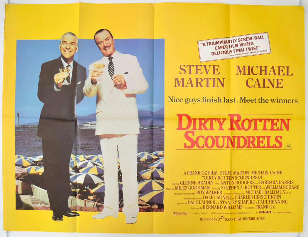 Dirty Rotten Scoundrels Original Quad Poster - Film Poster - Movie Poster