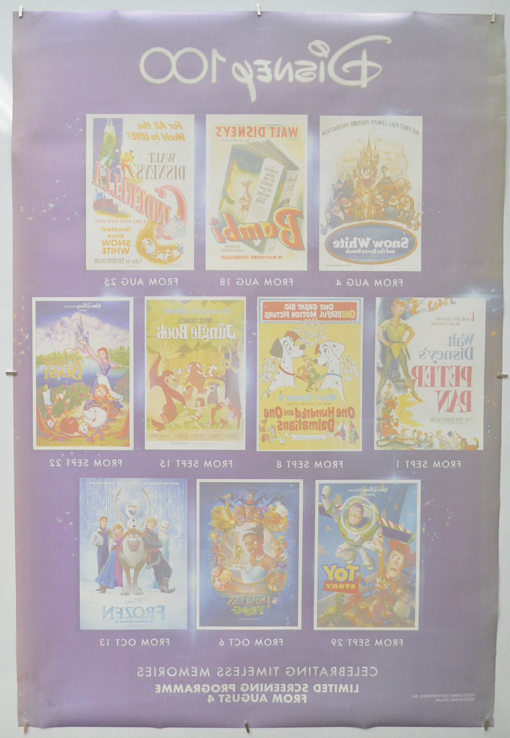 DISNEY 100 (Back) Cinema One Sheet Movie Poster