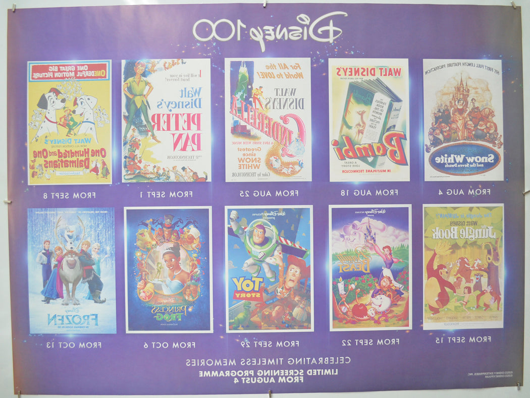 DISNEY 100 (Back) Cinema Quad Movie Poster