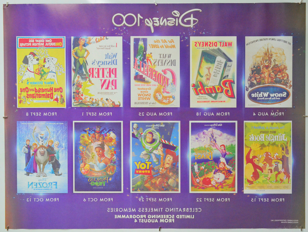 Disney 100 (Back) Cinema Quad Movie Poster