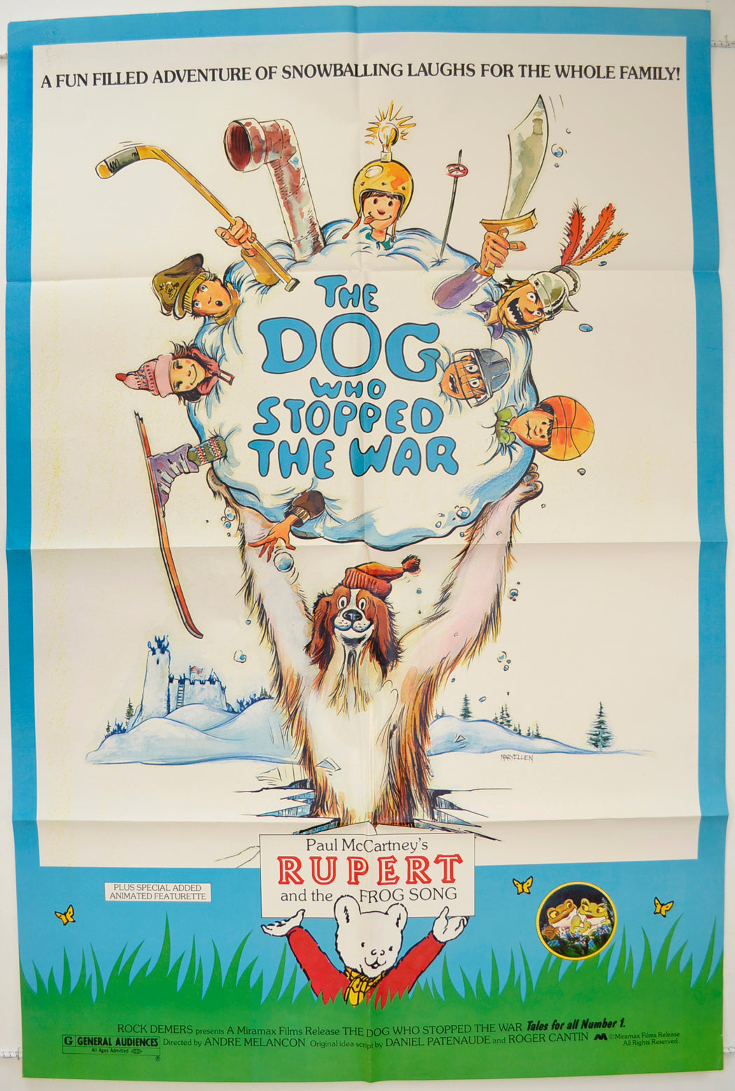 The Dog Who Stopped The War / Rupert The Bear And The Frog Song Original One Sheet Poster - Film Poster - Movie Poster