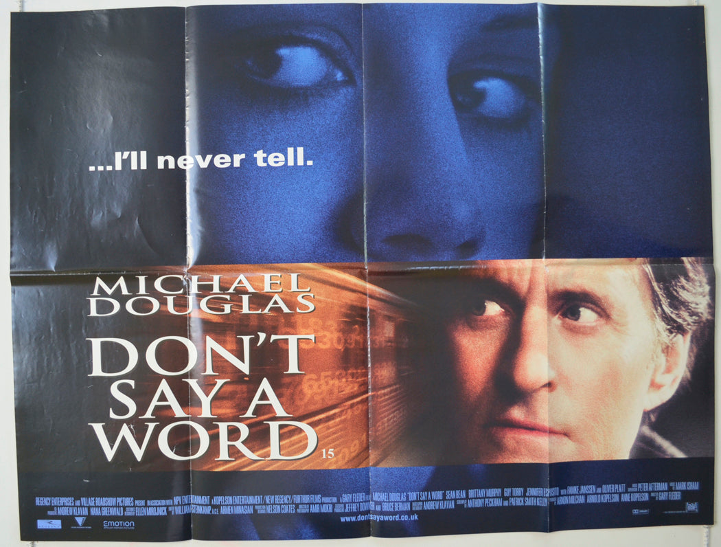 Don't Say A Word Original Quad Poster - Film Poster - Movie Poster