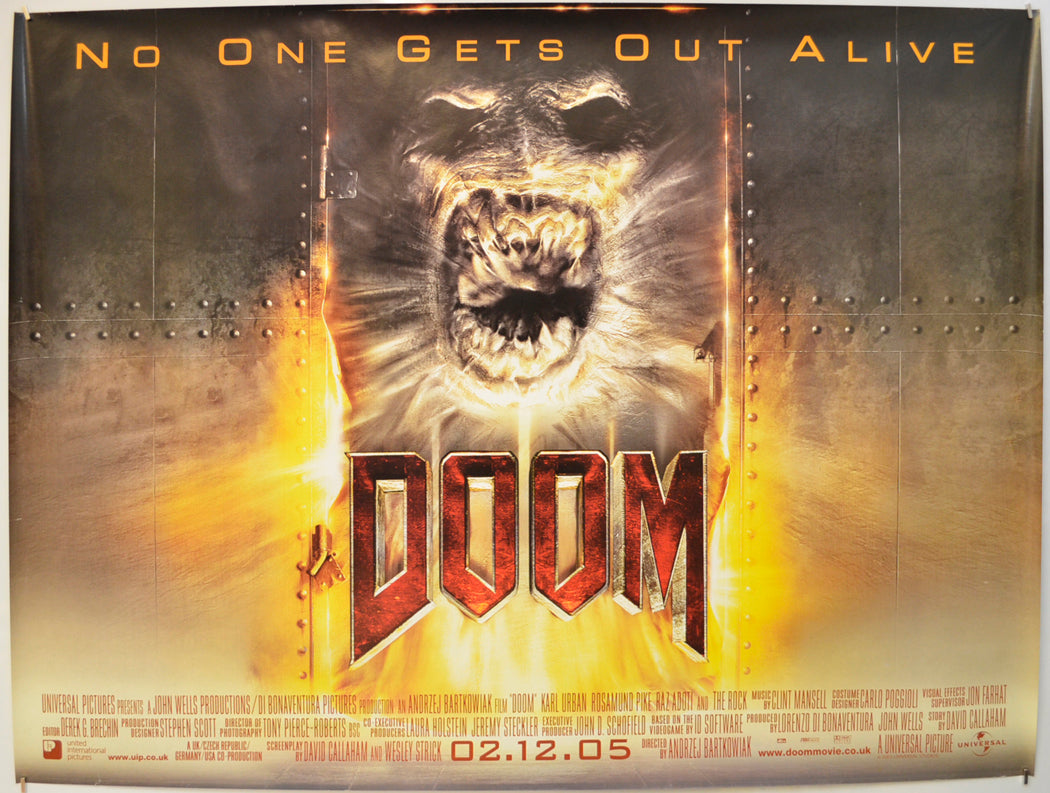 Doom Original Quad Poster - Film Poster - Movie Poster