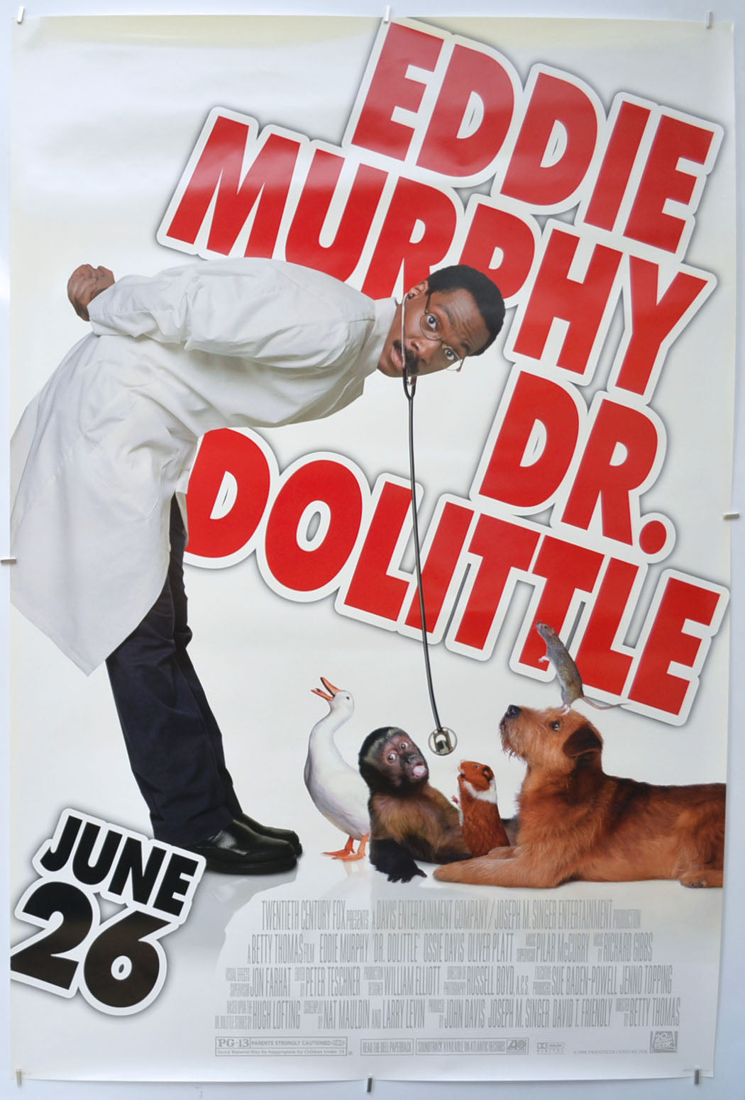Dr. Dolittle Original One Sheet Poster - Film Poster - Movie Poster