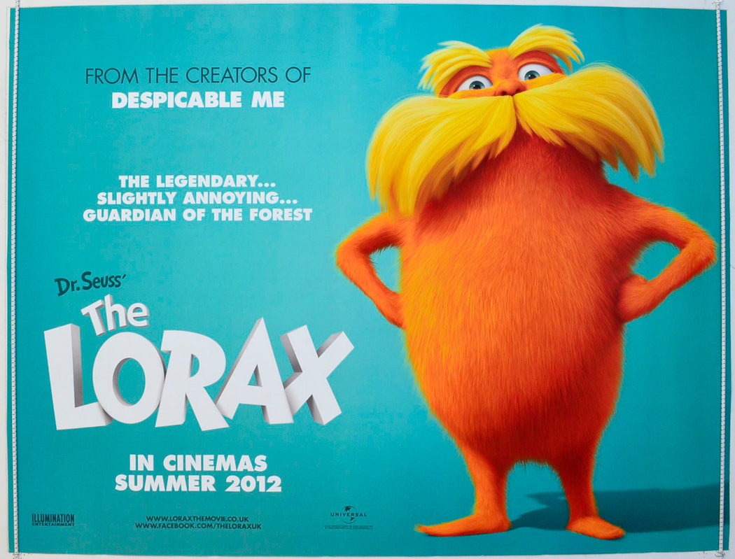 Dr. Seuss' The Lorax (Teaser / Advance Version) Original British Quad Poster - Film Poster - Movie Poster