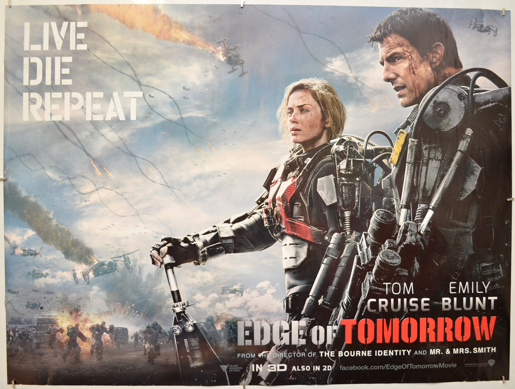 Edge Of Tomorrow (Teaser / Advance Version) Original Quad Poster - Film Poster - Movie Poster