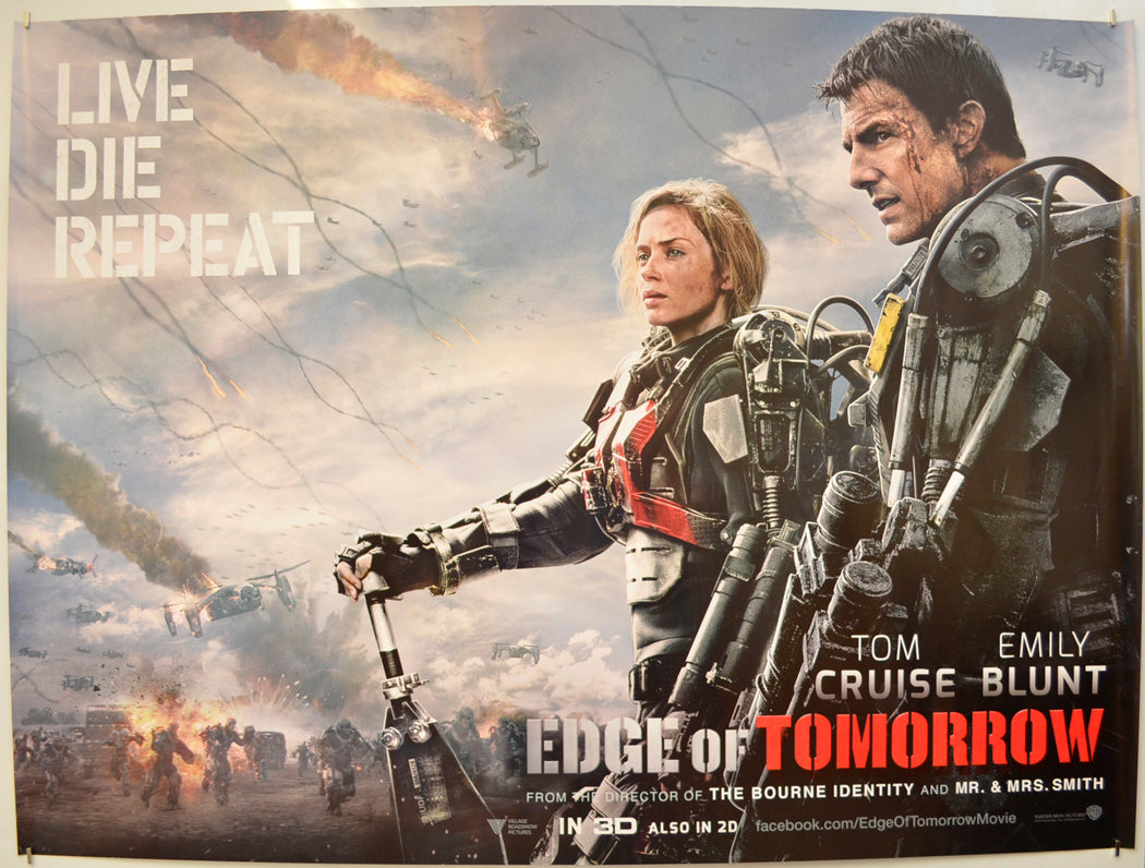 Edge Of Tomorrow (Teaser / Advance Version) Original Quad Poster - Film Poster - Movie Poster