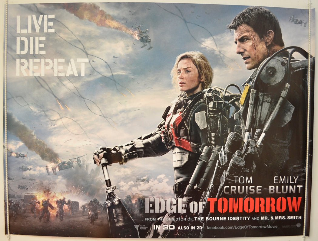 Edge Of Tomorrow (Teaser / Advance Version) Original Quad Poster - Film Poster - Movie Poster
