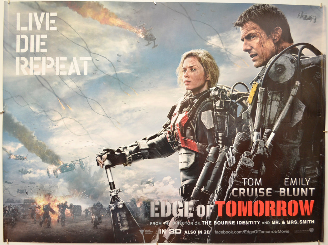 Edge Of Tomorrow (Teaser / Advance Version) Original Quad Poster - Film Poster - Movie Poster