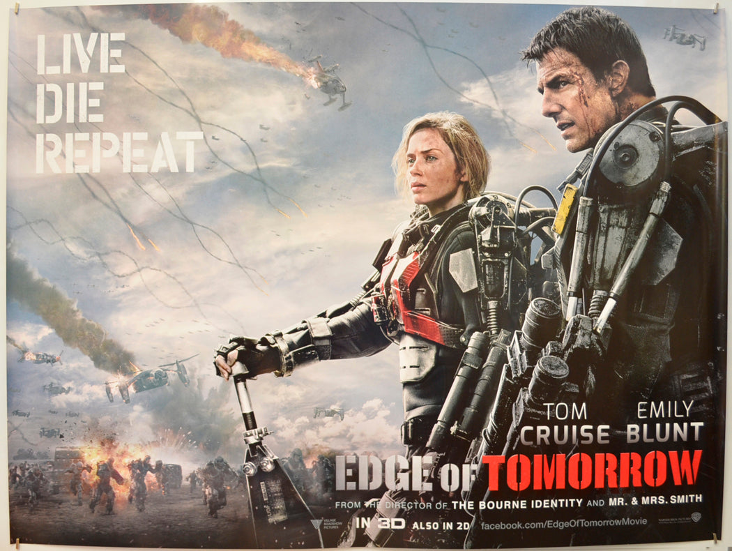 Edge Of Tomorrow (Teaser / Advance Version) Original Quad Poster - Film Poster - Movie Poster