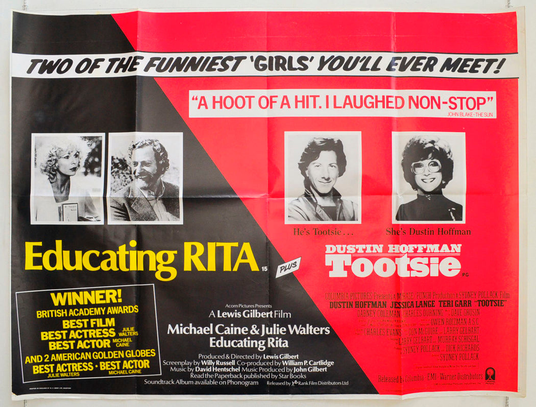 Educating Rita / Tootsie Original British Quad Poster - Film Poster - Movie Poster