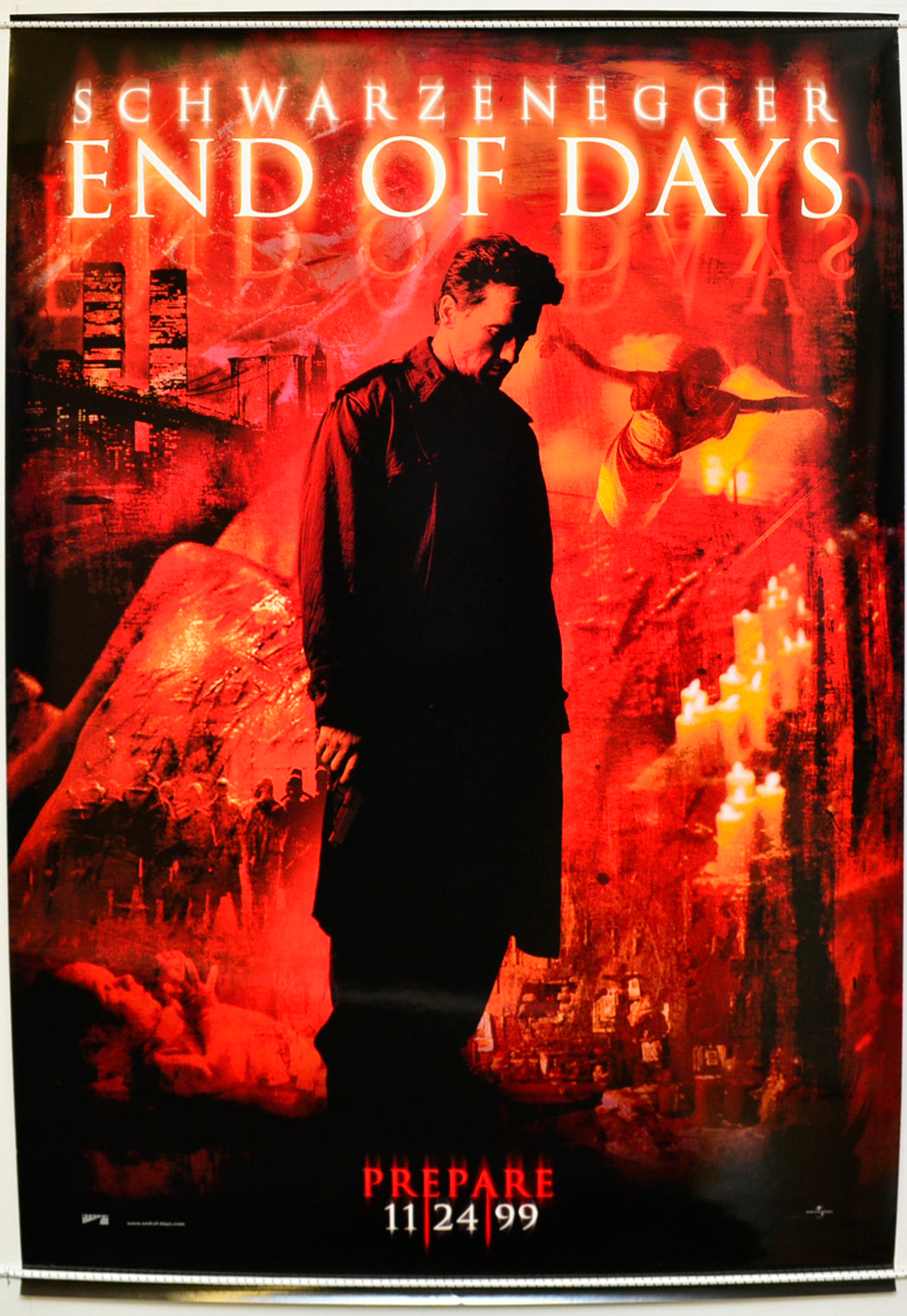 End Of Days (Teaser / Advance Version) Original One Sheet Poster - Film Poster - Movie Poster