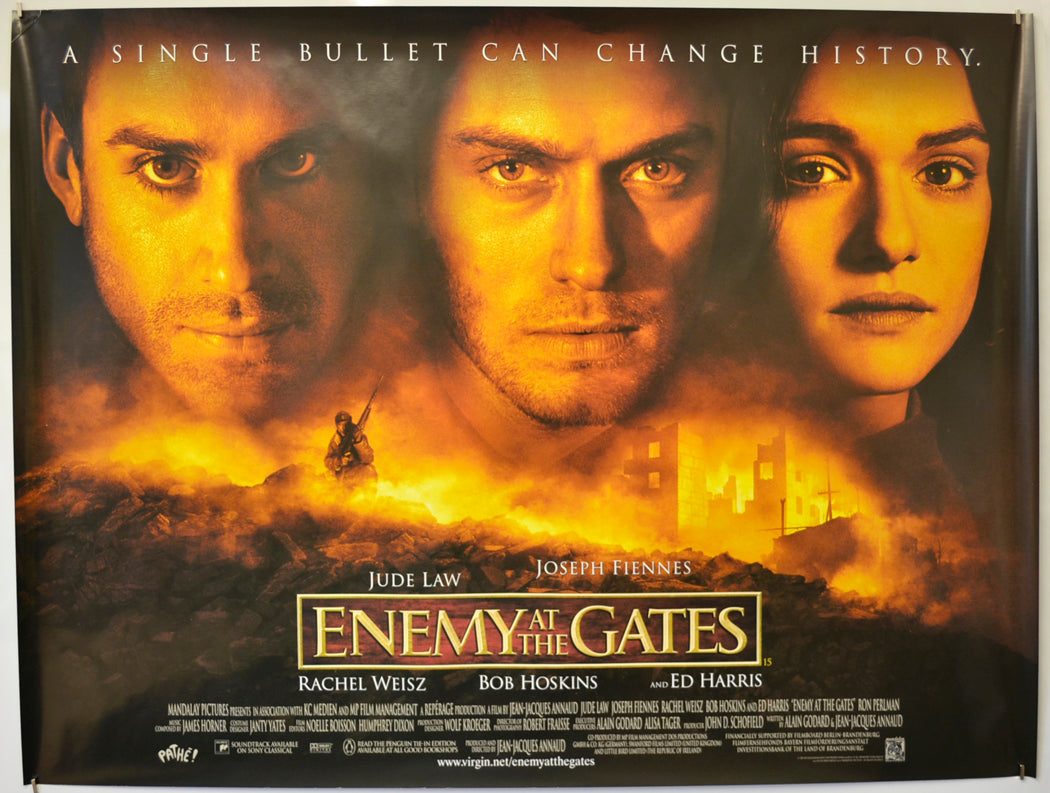 Enemy At The Gates Original Quad Poster - Film Poster - Movie Poster