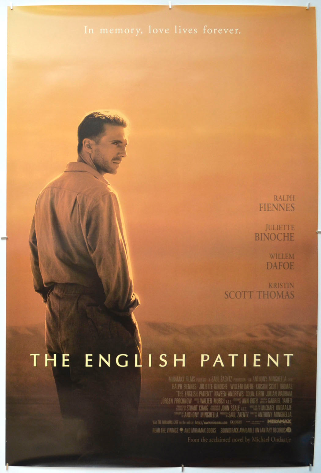 The English Patient Original One Sheet Poster - Film Poster - Movie Poster