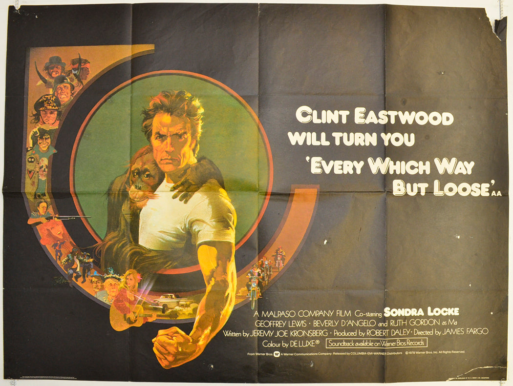 Every Which Way But Loose Original Quad Poster - Film Poster - Movie Poster