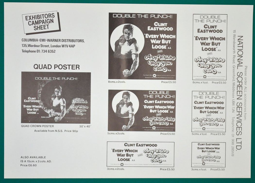 Every Which Way But loose - Campaign Sheet - Front