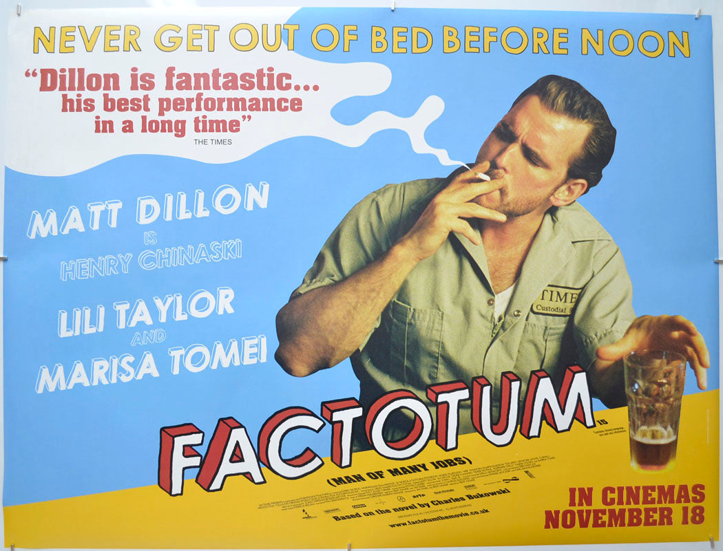 Factotum Original Quad Poster - Film Poster - Movie Poster