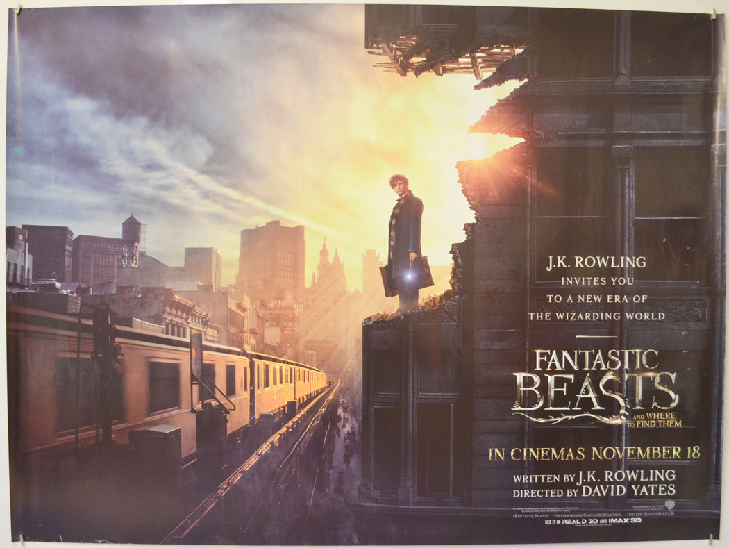 Fantastic Beasts And Where To Find Them (Teaser / Advance Version) Original Quad Poster - Film Poster - Movie Poster