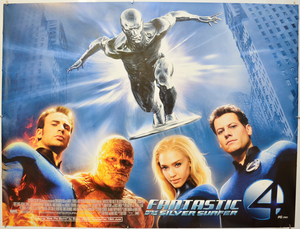 Fantastic Four Rise Of The Silver Surfer Original Quad Poster Fi fantastic-four-rise-of-the-silver-surfer-original-quad-poster-fi