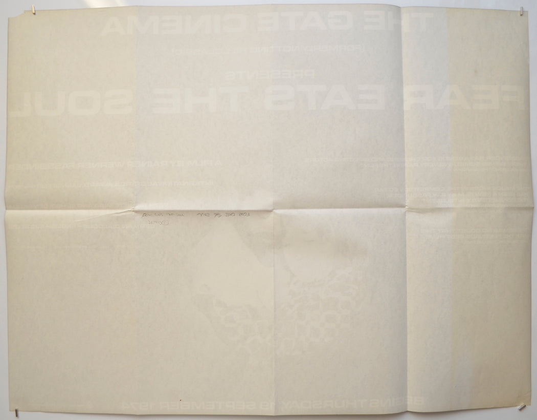 FEAR EATS THE SOUL (Back) Cinema Quad Movie Poster