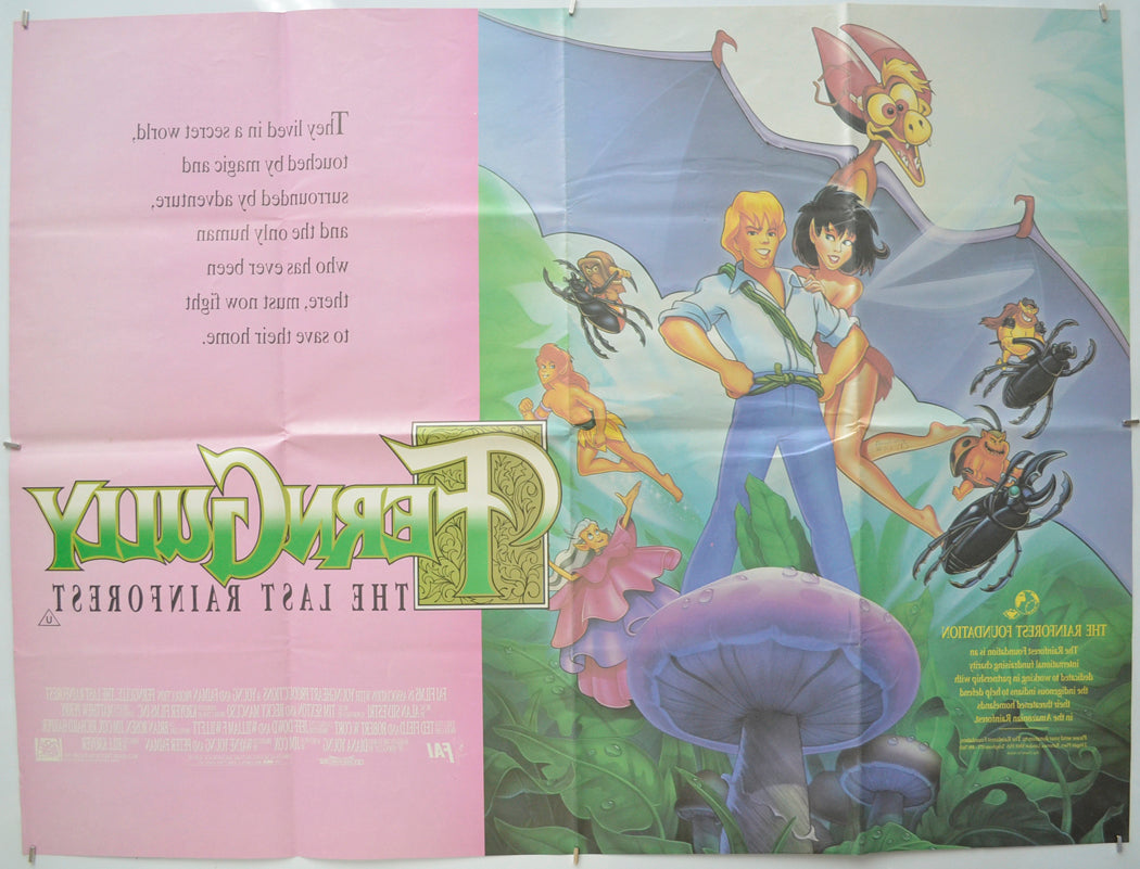 FERNGULLY : THE LAST RAINFOREST (Back) Cinema Quad Movie Poster