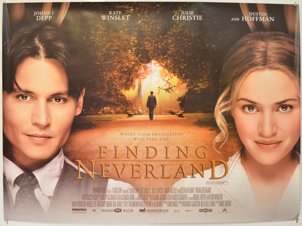 Finding Neverland Original Quad Poster - Film Poster - Movie Poster