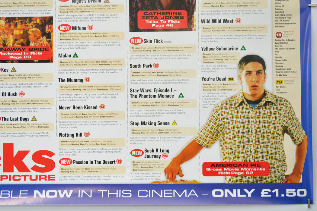 FLICKS OCTOBER 1999 (Bottom Right) Cinema Quad Movie Poster