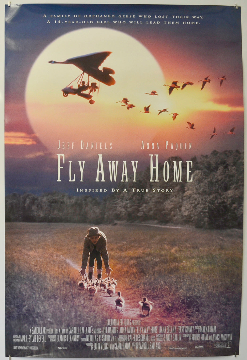 Fly Away Home Original One Sheet Poster - Film Poster - Movie Poster