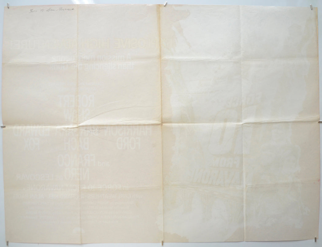 FORCE 10 FROM NAVARONE (Back) Cinema Quad Movie Poster