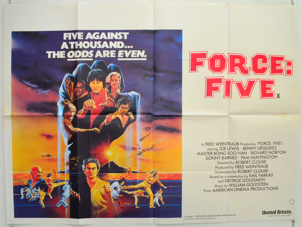 Force Five Original British Quad Poster - Film Poster - Movie Poster
