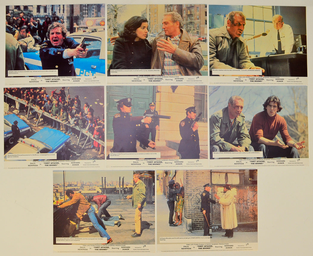 Fort Apache - The Bronx Set of 8 Original Lobby Cards / Colour Front Of House Stills