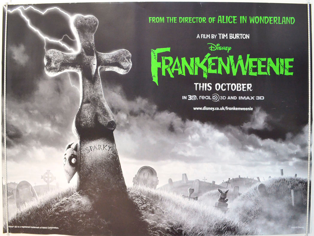 Frankenweenie (Teaser / Advance Version) Original British Quad Poster - Film Poster - Movie Poster