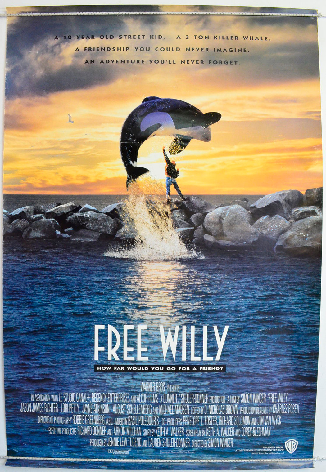 Free Willy Original One Sheet Poster - Film Poster - Movie Poster
