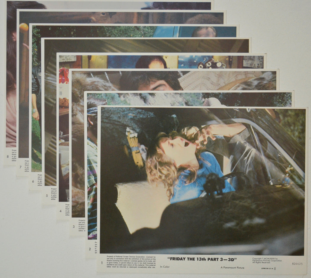 FRIDAY THE 13TH PART III (Full View) Cinema Set of Colour FOH Stills / Lobby Cards