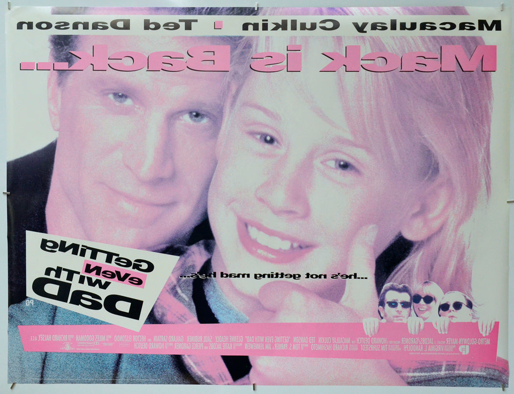 Getting Even With Dad (Back) Cinema Quad Movie Poster