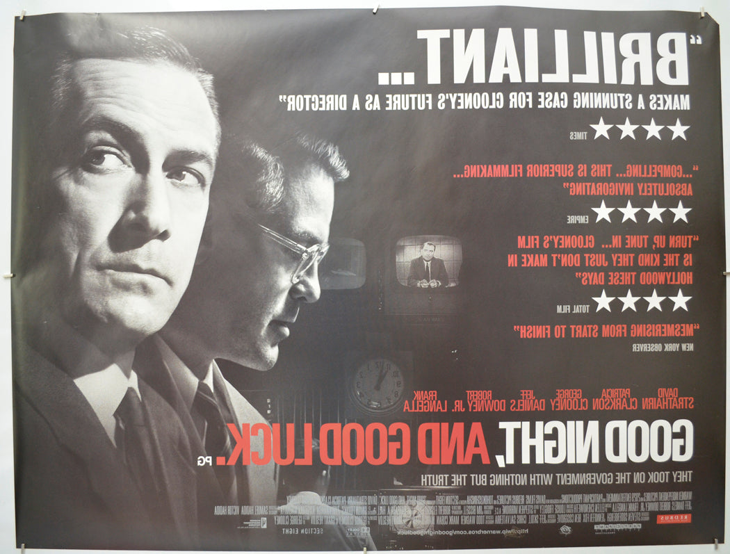 GOOD NIGHT AND GOOD LUCK (Back) Cinema Quad Movie Poster