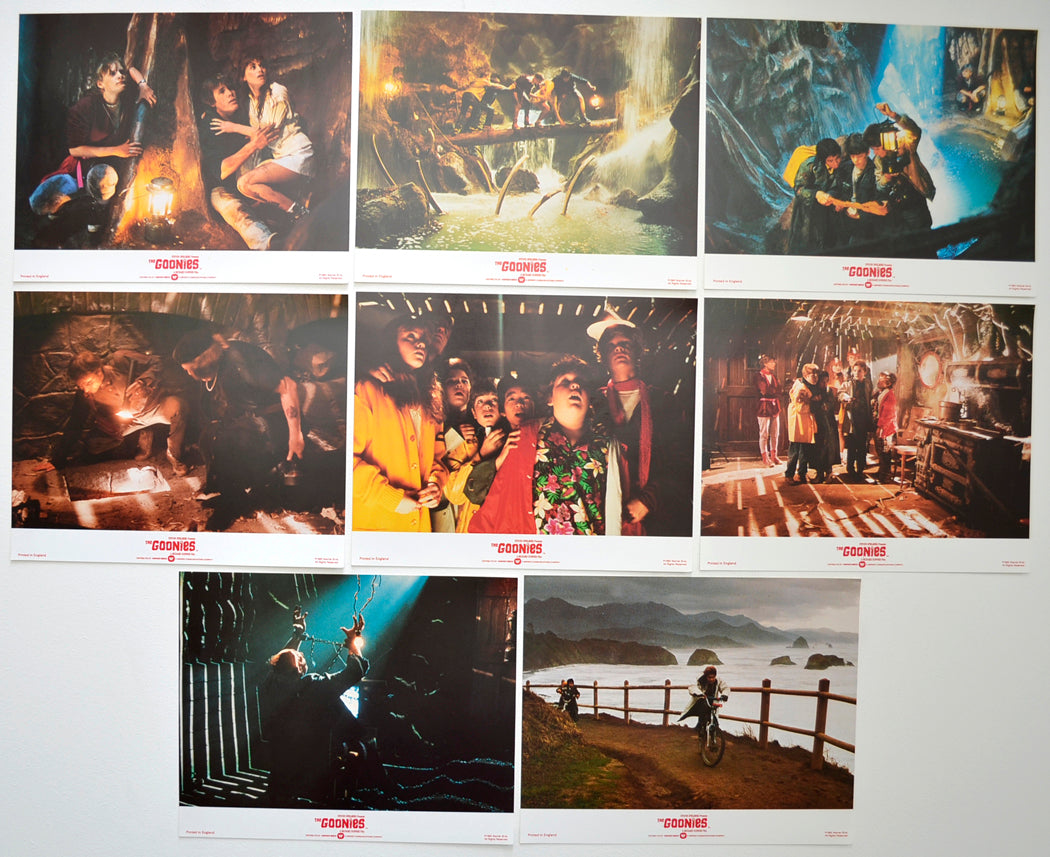 The Goonies Set of 8 Original Lobby Cards / Colour Front Of House Stills