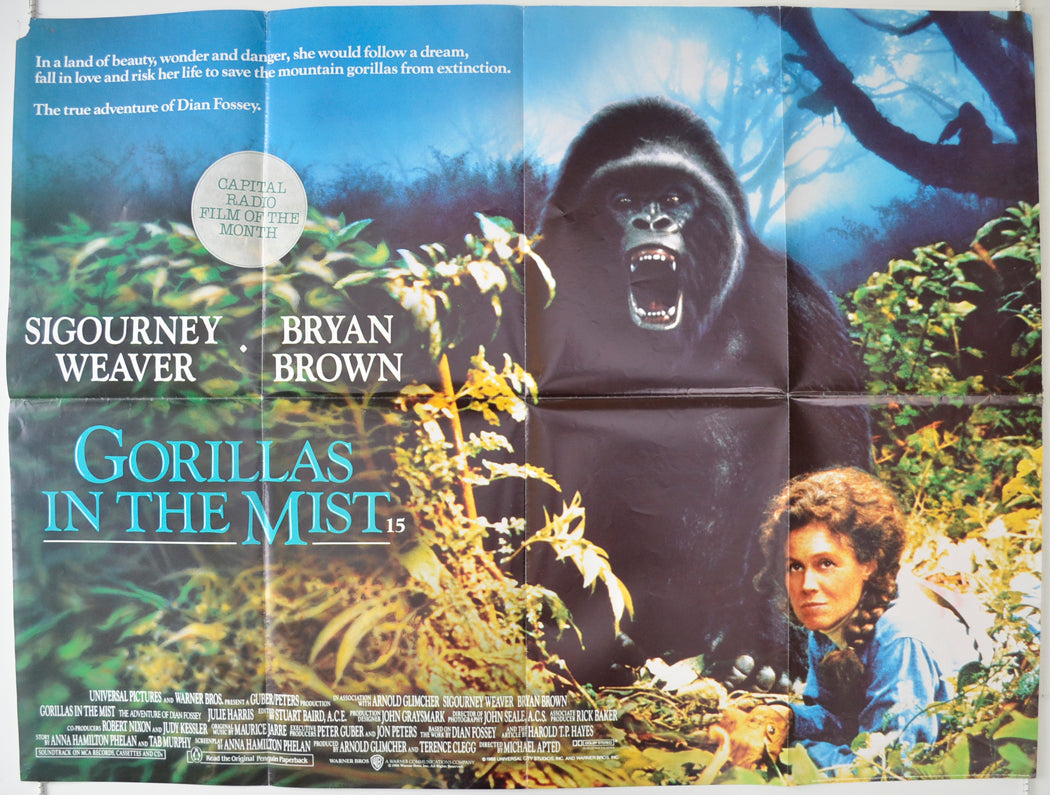 Gorillas In The Mist Original Quad Poster - Film Poster - Movie Poster