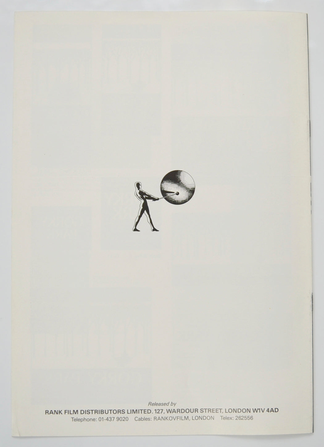 GORKY PARK Cinema Exhibitors Campaign Pressbook - BACK