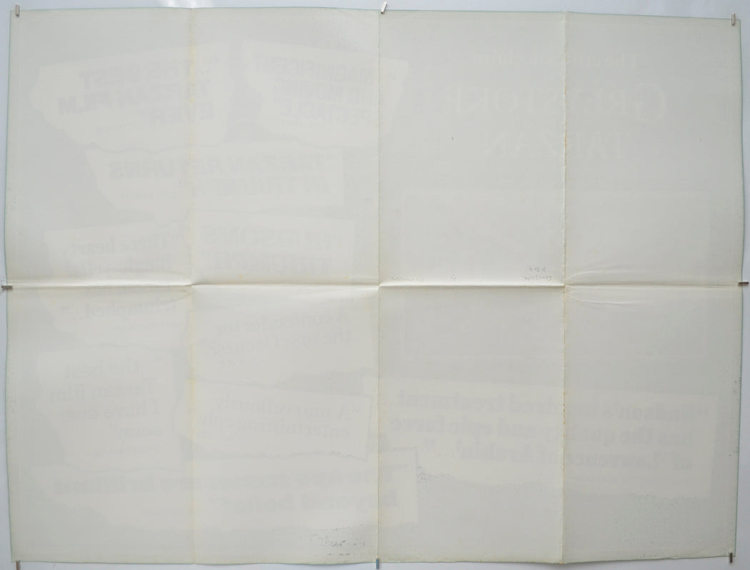 GREYSTOKE : THE LEGEND OF TARZAN (Back) Cinema Quad Movie Poster