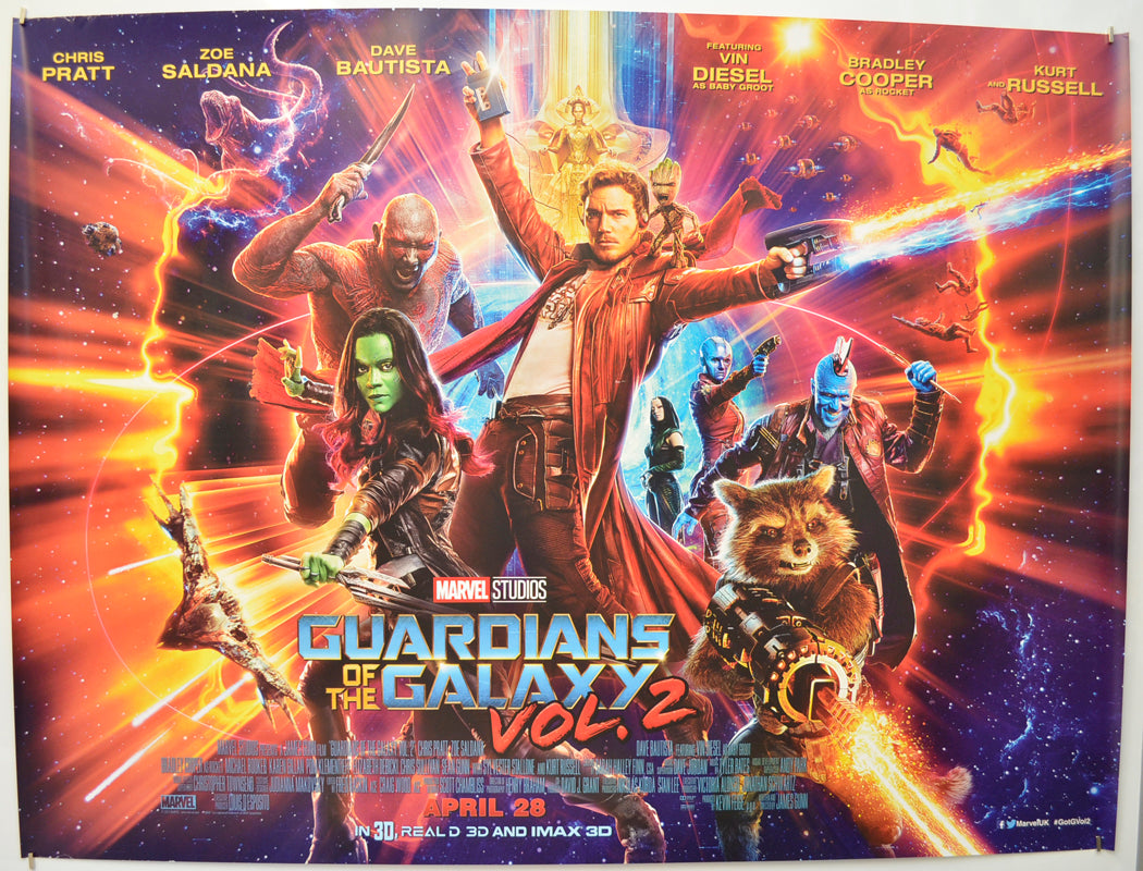 Guardians Of The Galaxy Vol. 2 Original Quad Poster - Film Poster - Movie Poster