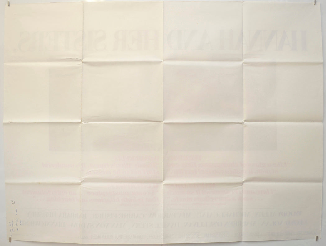 HANNAH AND HER SISTERS (Back) Cinema Quad Movie Poster