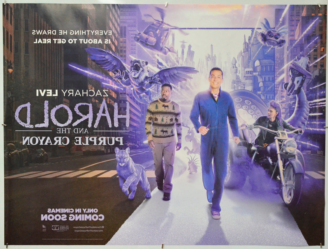 Harold and the Purple Crayon (Back) Cinema Quad Movie Poster