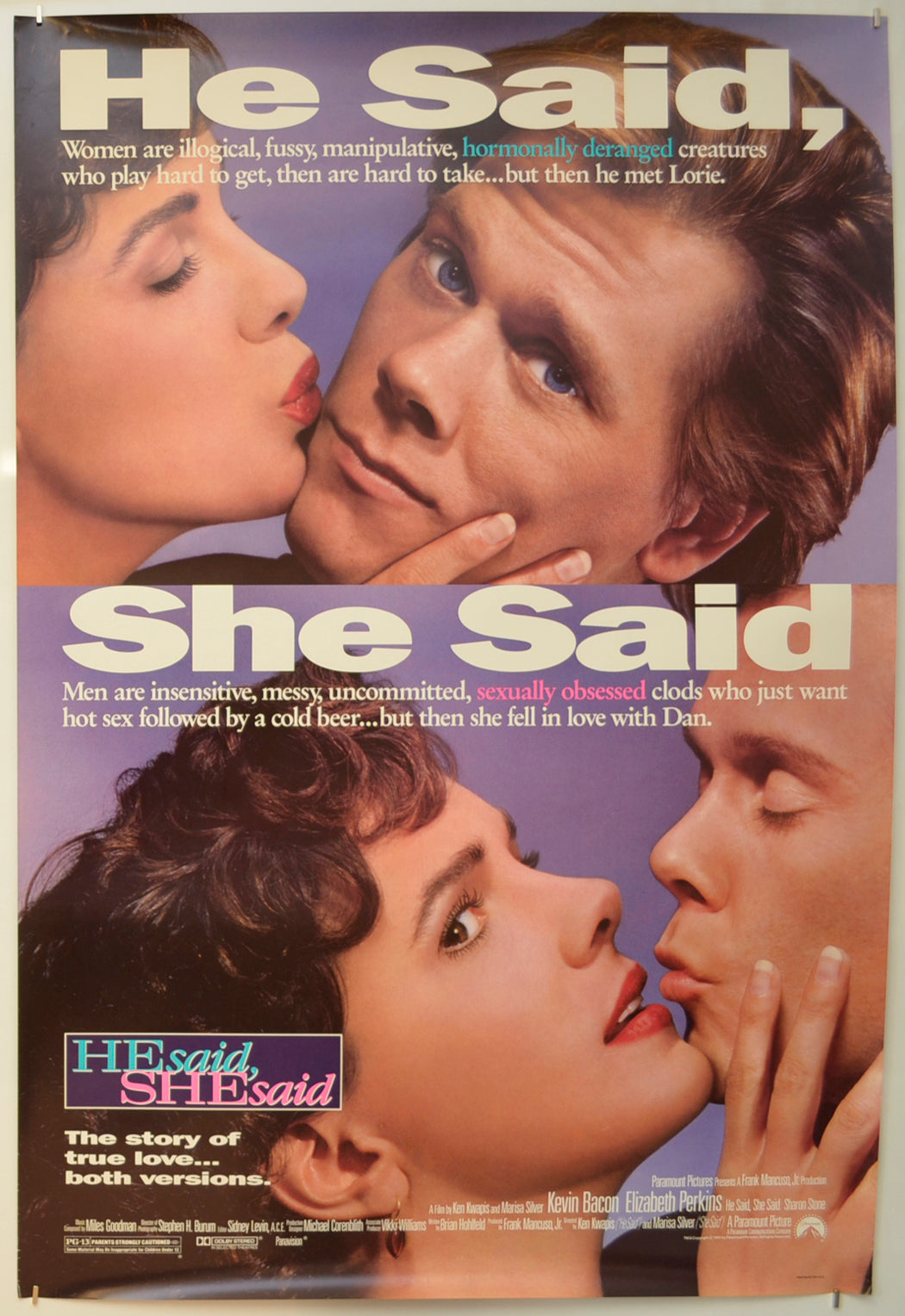 He Said, She Said Original One Sheet Poster - Film Poster - Movie Poster