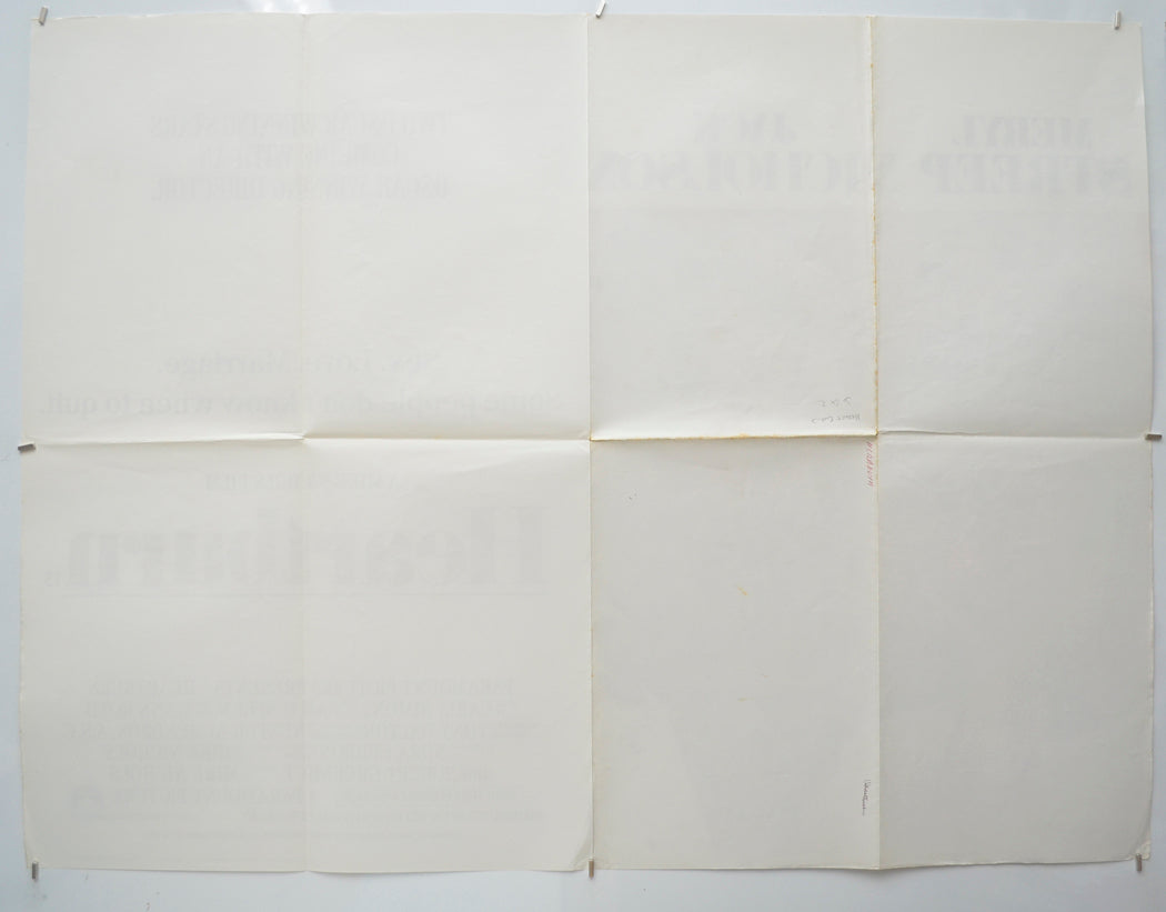 HEARTBURN (Back) Cinema Quad Movie Poster