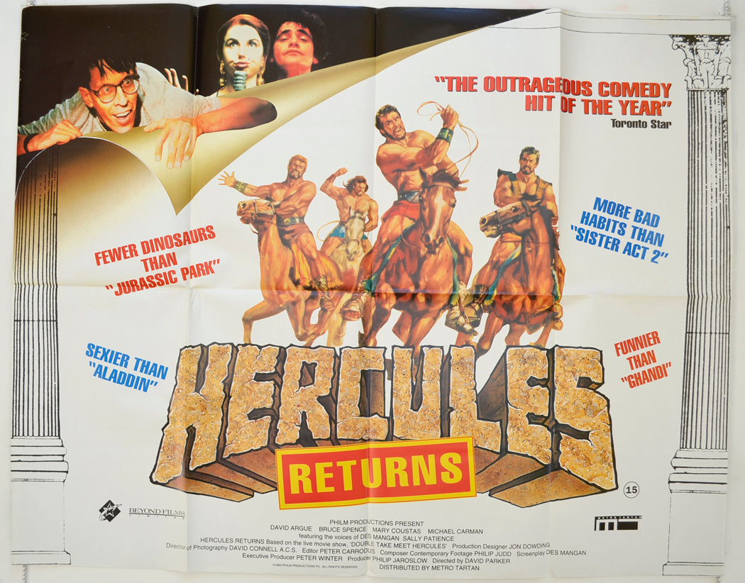Hercules Returns Original Quad Poster - Film Poster - Movie Poster