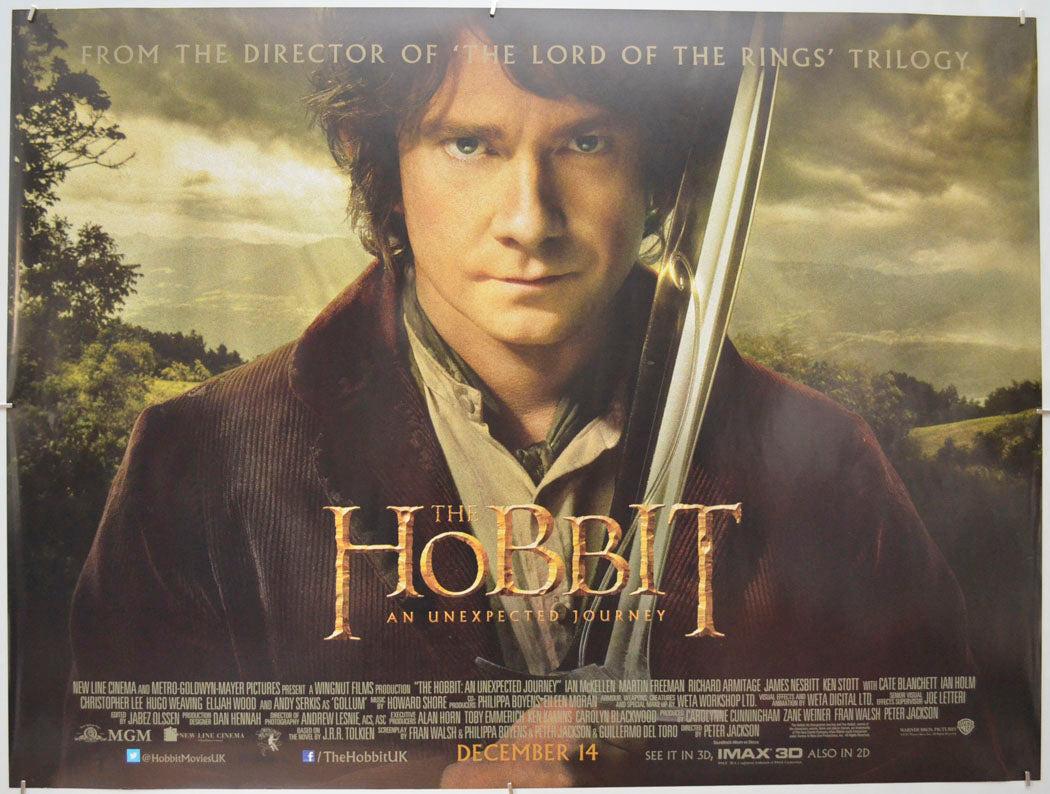 The Hobbit : An Unexpected Journey Original Quad Poster - Film Poster - Movie Poster