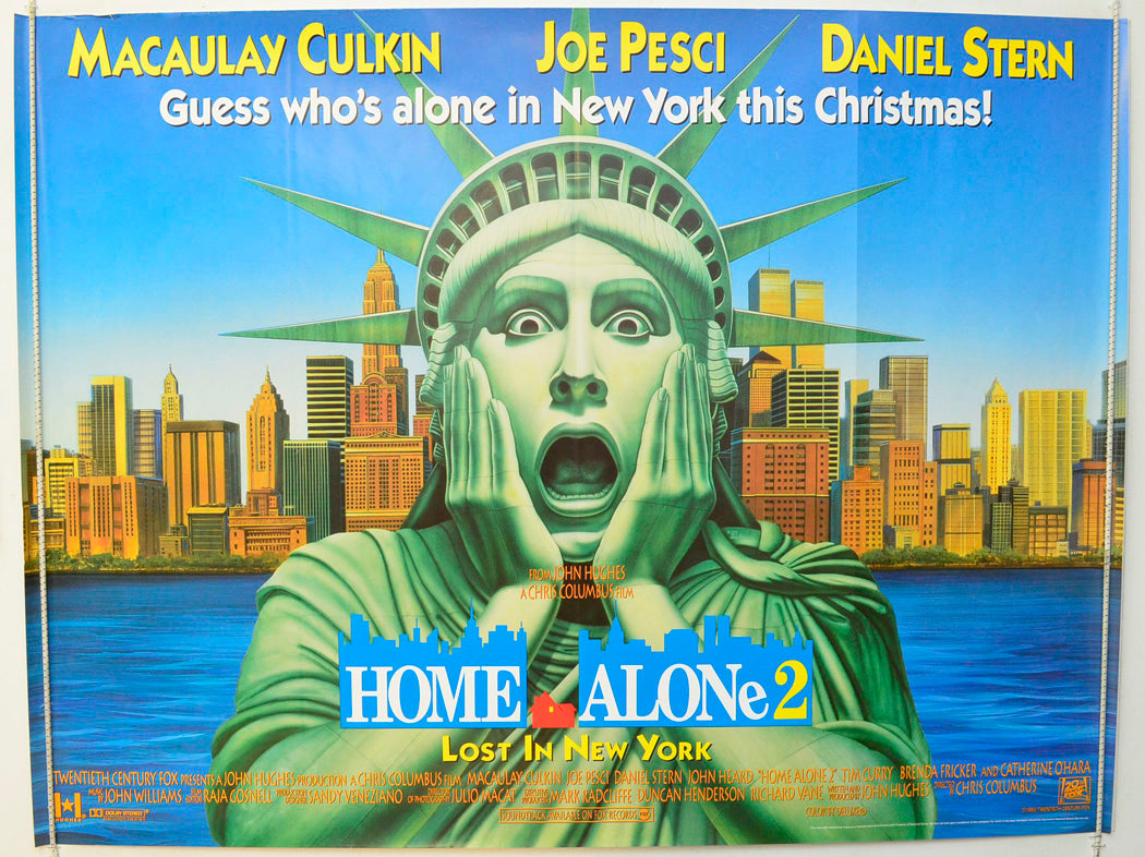 Home Alone 2 : Lost In New York (Teaser / Advance Version) Original British Quad Poster - Film Poster - Movie Poster