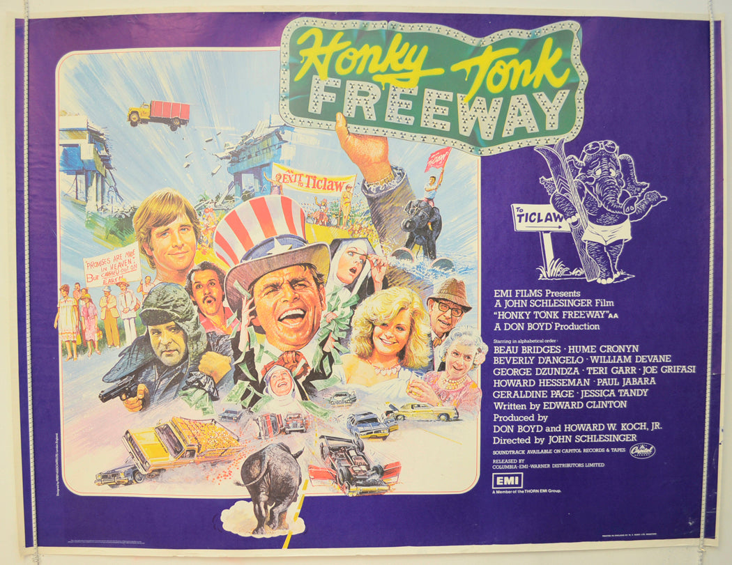 Honky Tonk Freeway Original Quad Poster - Film Poster - Movie Poster